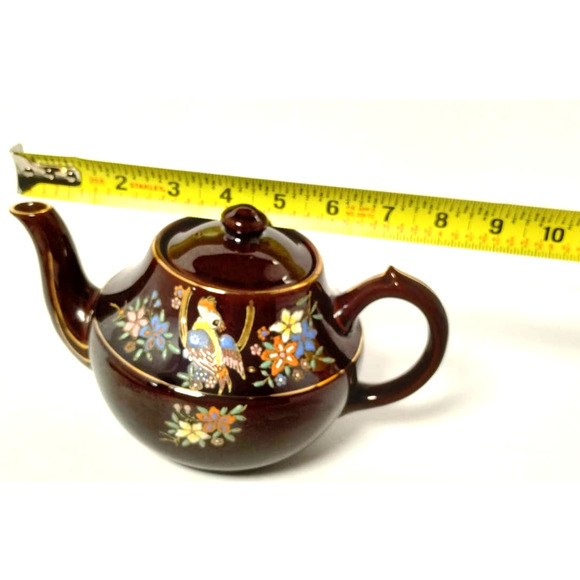 Vintage Teapot, Hand-Painted, Occupied Japan, 1945-1952, Bird Design - Picture 13 of 14